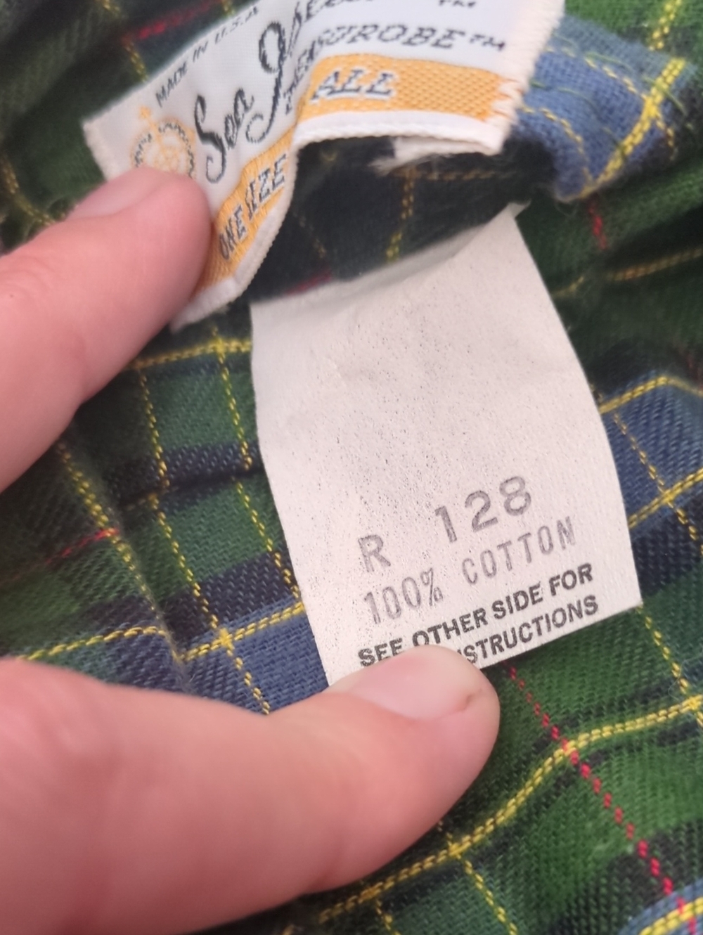 Vintage Mens Plaid Robe 100% Cotton - Picture 4 of 4
